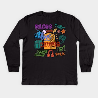 LOVE MUSIC, DISCO Kids Long Sleeve T-Shirt